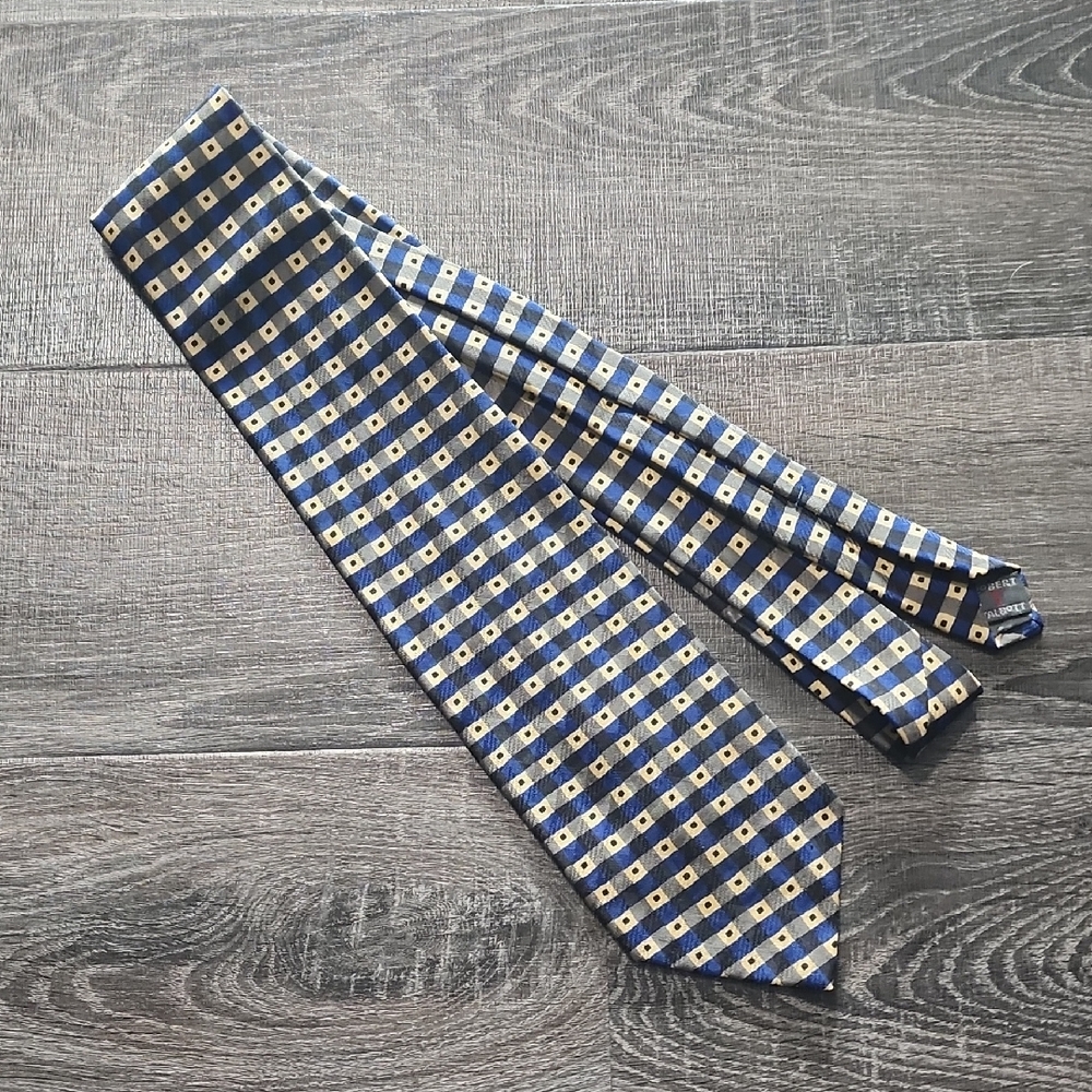 🎉 Robert Talbott Extra Long Checkered Silk Tie 🎉